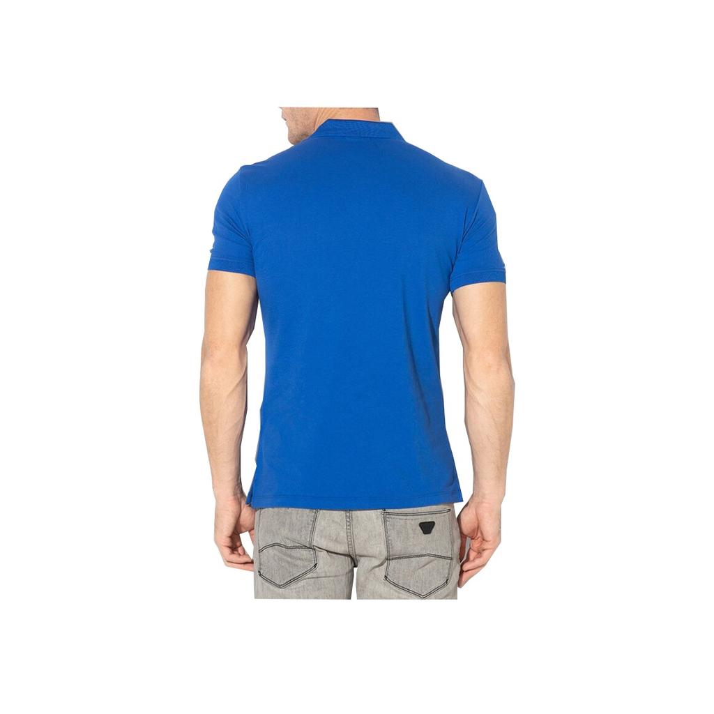 Emporio Armani Ss22 Brand Logo Pattern Solid Color Short Sleeve Polo Shirt Men Polo Shirts Blue 8N1F92-1JPTZ-0945