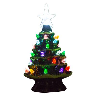 18.8cm Beleuchteter Keramik-Weihnachtsbaum Weihnachts-Tischdekorationen Weihnachtslichter