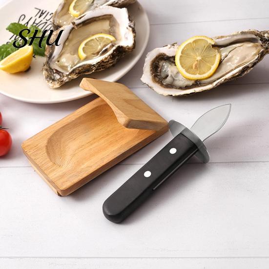 Utensili da Cucina Vassoio in Legno per Ostriche Multifunzione Protezione per la Mano per l'Apertura Pinza in Legno per Frutti di Mare Sgusciatore Facile da Usare per Feste