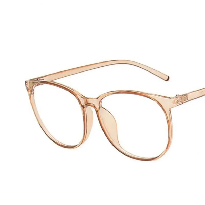 Trendy Plane Mirror Anti Blue Light Glasses New Transparent Round Eyewear Without Degree Optical Spectacle Eyeglass Women Men