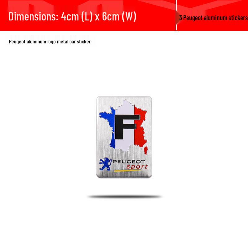 Naklejki z emblematami na tył do Peugeot 408, 508, 5008, 408X - Metalowa i aluminiowa dekoracja samochodu