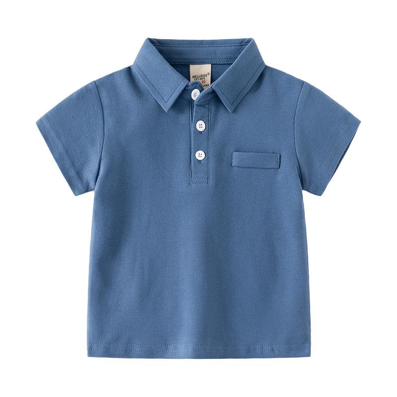 Chlapecké bavlněné tričko s krátkým rukávem Dětské POLO tričko Letní Dívčí Korejská verze Univerzální dětský top Trendy