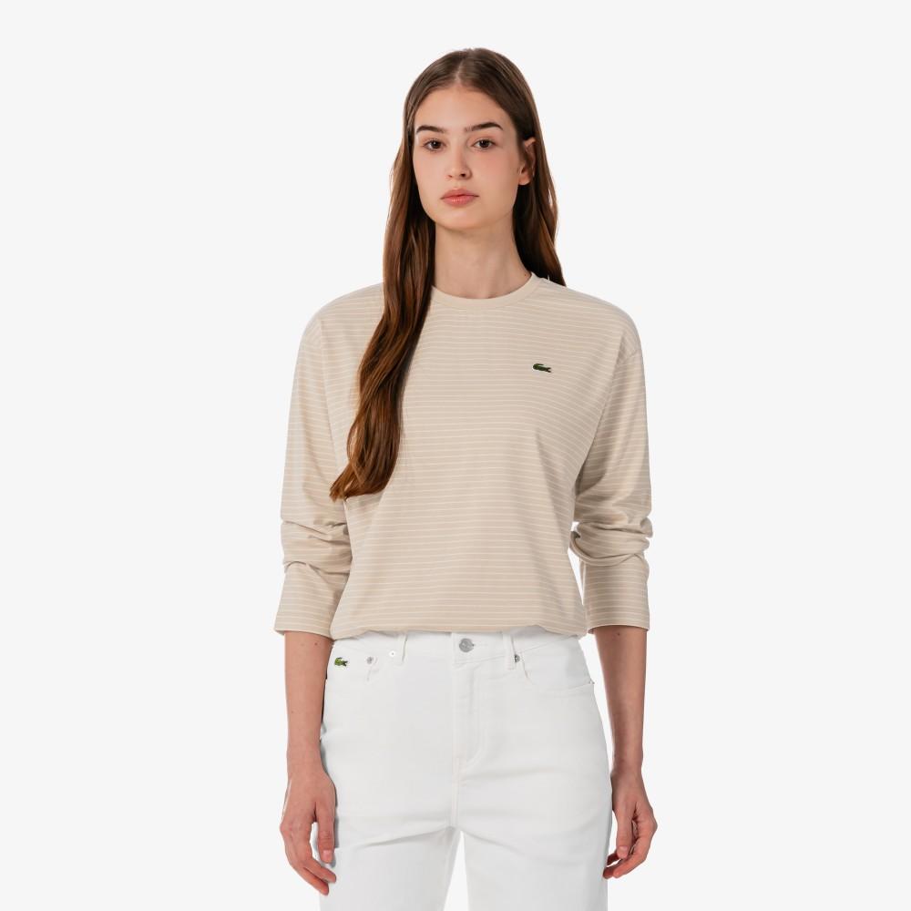 Lacoste Women's Striped Ribbon Long-Sleeve T-shirt TF932E-56GX6F