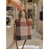Daks Brown Logo Decorative Leather Mini Crossbody Bag
