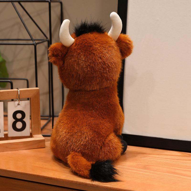 Heiß 1 Stück 27cm Niedliches Hochlandrind Plüschtier Lebensechtes Rind Stofftierpuppe Klassisches Geschenk für Kinder Ranch Souvenirs