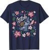 New Lilo & Stitch Floral Stitch Coconut Portrait Short Sleeve Fashion Casual T-Shirt S-4XL Four Seasons Unisex