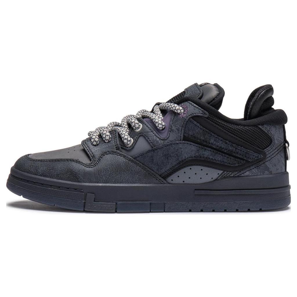 Pleasures X Li Ning Comfortable Versatile Non-Slip Low-Top Sneakers Men Sneakers Black AECT065-1