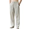 Men's Linen Pants Sweatwear Solid Color Breathable Trousers Cotton Fitness Lightweight Casual Men Beach Pants