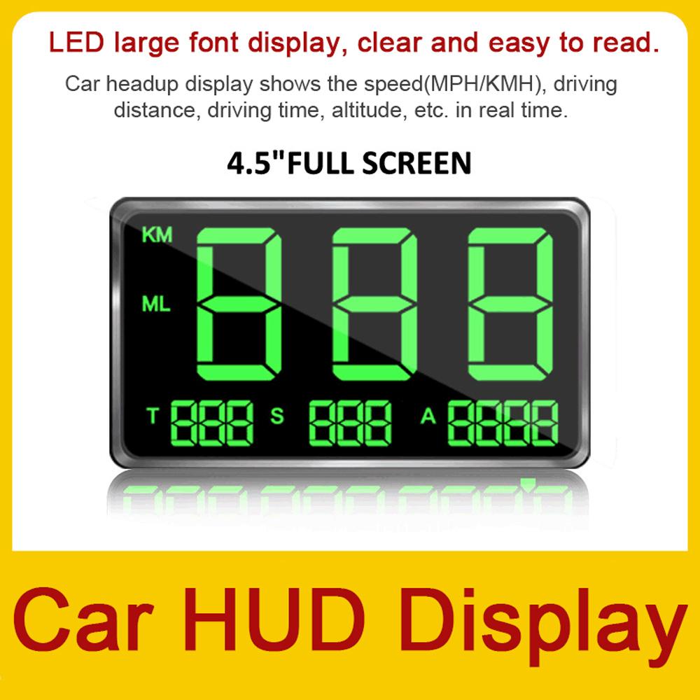 LED Digital Speedometer Car Headup Display GPS Speedometer, LED Digital Speedometer, Screen MPH Alarm Reminder, Fatigue Driving for Car, Truck, SU
