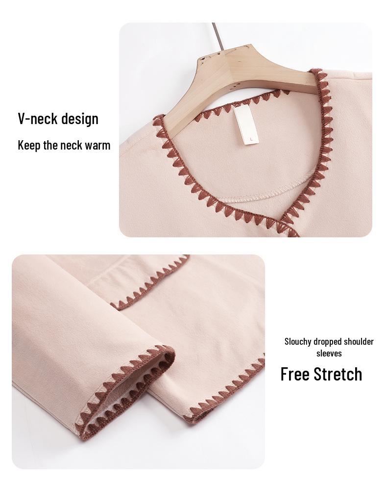 2025 Women's Fleece Winter Pajama Set: Long Sleeve Cardigan & Pants - Cozy, Loose-Fit Homewear