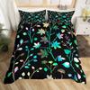 Ginkgo Leaves King Queen Duvet Cover Black Golden Ginkgo Biloba Leaf Bedding Set Botanical Quilt Cover Polyester Comforter Cover