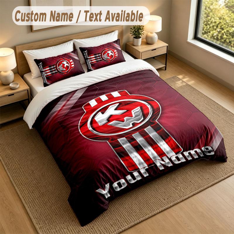 Bedding Set 1 Duvet Cover 2 Pillowcases Kenworth Print Soft Bed Linen Bedroom Decor