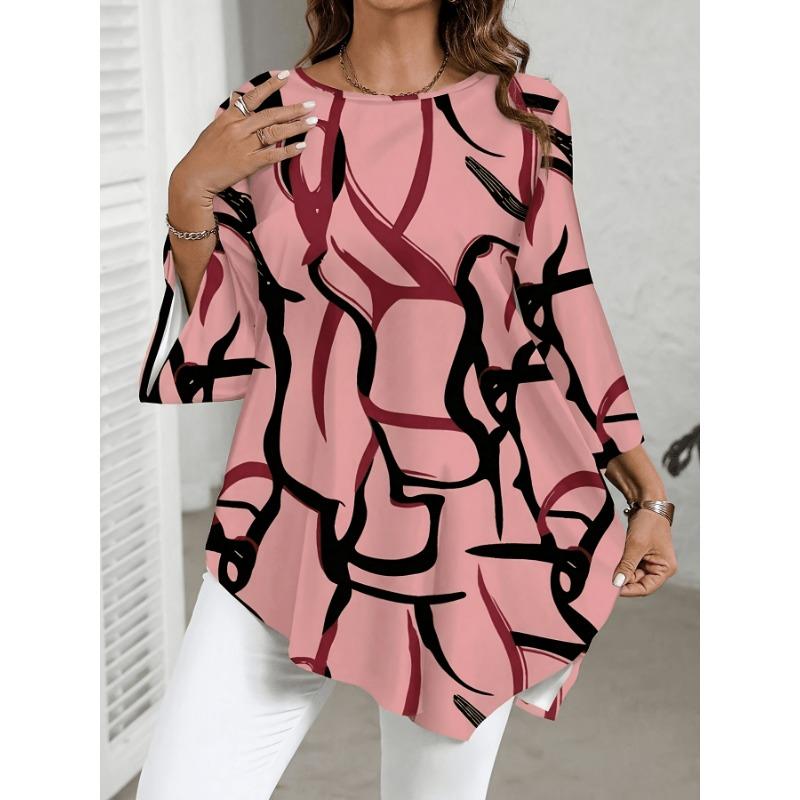 Plus Size - Plus Size - Women'S Round Neck Mid Sleeve Top