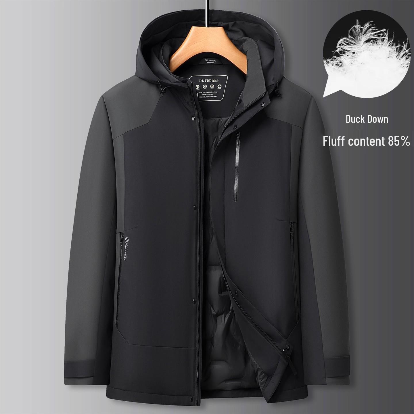 

Fat Brother Winter 2025 Men s Plus Size Hooded Down Jacket with Stand Collar 8XL чорний