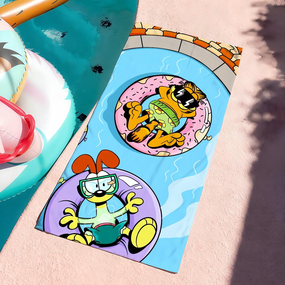 Cartoon The G-Gar-field and Dog Towel For Swim Yoga Gym Quick Drying Soft and skin-friendly Beach Towels All-Season