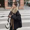 High-end fur integrated Parker cotton clothes women's winter new plush thickened large fur collar cotton-padded coat