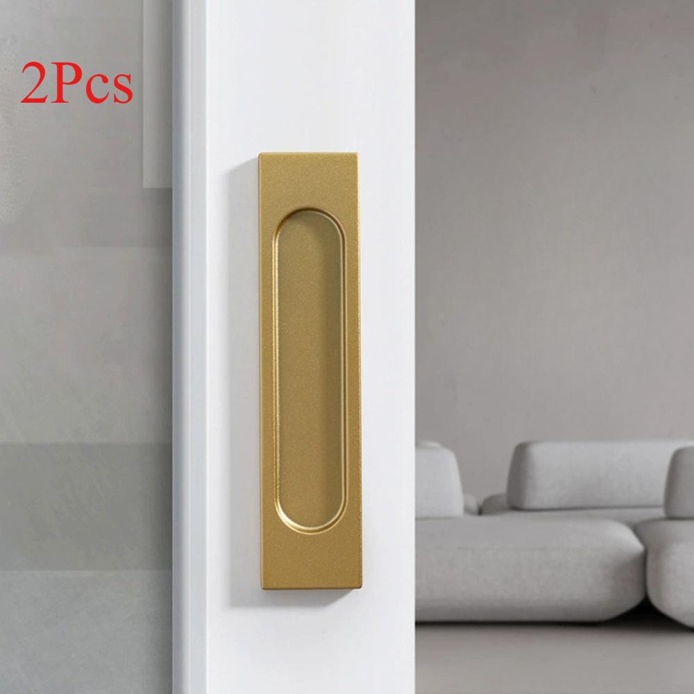 

2Pcs Barn Door Sliding Pull Door Hidden Furniture Hardware Handle Self-Adhesive Bathing Room Glass Door Pulls Golden-S
