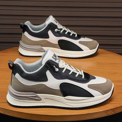 2025 New Autumn Men's Shoes Trend Versatile Fashion Board Shoes Boys Sports Leisure Leather Surface Heightening Tide Shoes 2025