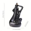 1pc,Elegant Ceramic Backflow Incense Burner for Home and Office Decoration with Beautiful Female Figure Design (Without Incense)