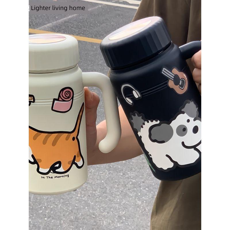 Japanese 1000ml Large-Capacity Thermos Cup 316 Stainless Steel Student Water Bottle High-Value Portable Cup with Handle