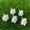 5 Stück Mini Harz Kaninchen Miniaturfiguren, Niedliche Hasen Tiere Figuren für Feengarten Mikrolandschaft Haus DIY Basteldekoration