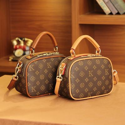 Klassische Lesebrillen-Handtasche neue einfache und vielseitige kleine runde Tasche große Kapazität doppelte Schulter Umhängetasche