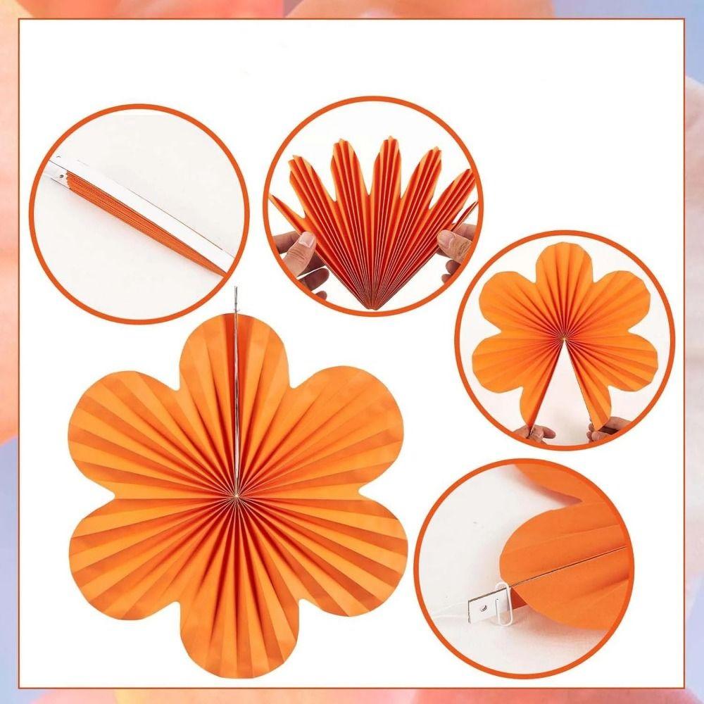 Pink Paper Fans Hanging Backdrops Decoration New Paper Fan Flower  Wedding