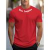 Cotton Men's 100% Cotton Summer Loose Size Los Angeles Graphic Printed Slim Fit Casual Sports Round Neck Short Sleeved T-shirt Top