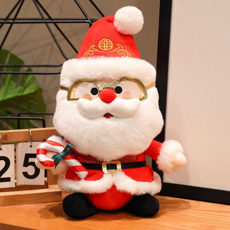 Santa Claus Plush Doll with Reindeer - Christmas Gift for Children