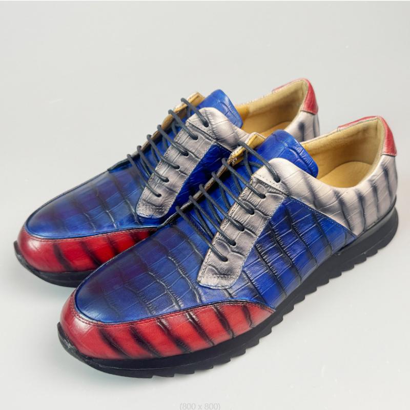 Fashion New Genuine Leather Casual Shoes for Men, British Patent Leather Lace-up, a Trendy Men's Leather Shoe Zapatos Sapat A26