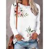 Fall/Winter Daily Women's Casual Top 3D Flower Print Women's Long-Sleeved T-Shirt Street Urban Fashion T-Shirt