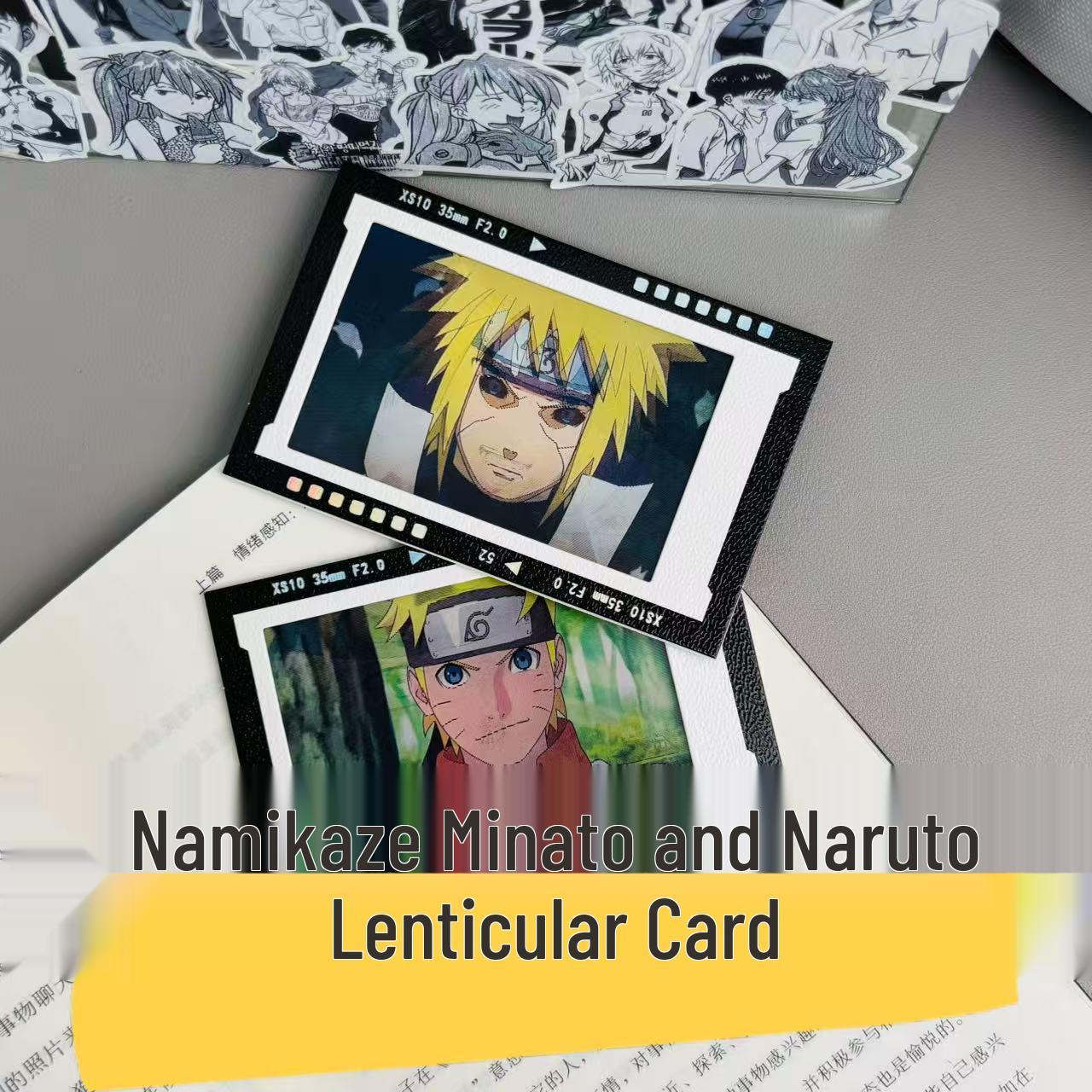 Naruto Minato & Naruto Uzumaki Creative Lenticular Card with Logo Minato Namikaze Bookmark Version