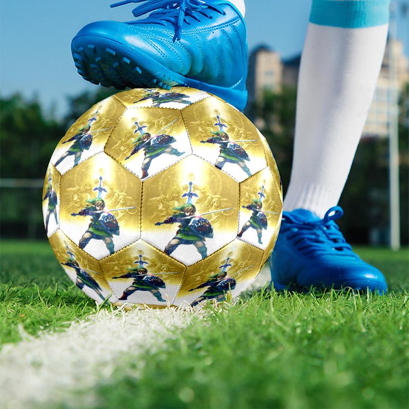Video Games Print Size 5 Soccer Ball, PU Wear Resistant Football for Match Training and Daily Practice, Birthday Gift for Soccer Fans