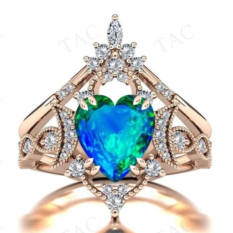 Bright Pink Zircon Ladies Delicate Oil Drip Ring Mother'S Day Christmas Valentine'S Day Gift Ring Ring