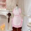 Grembiule rosa a pois stile Mori dolce, carino, alla moda, traspirante, antimacchia, tipo con scollo, scialle da cucina per cucinare