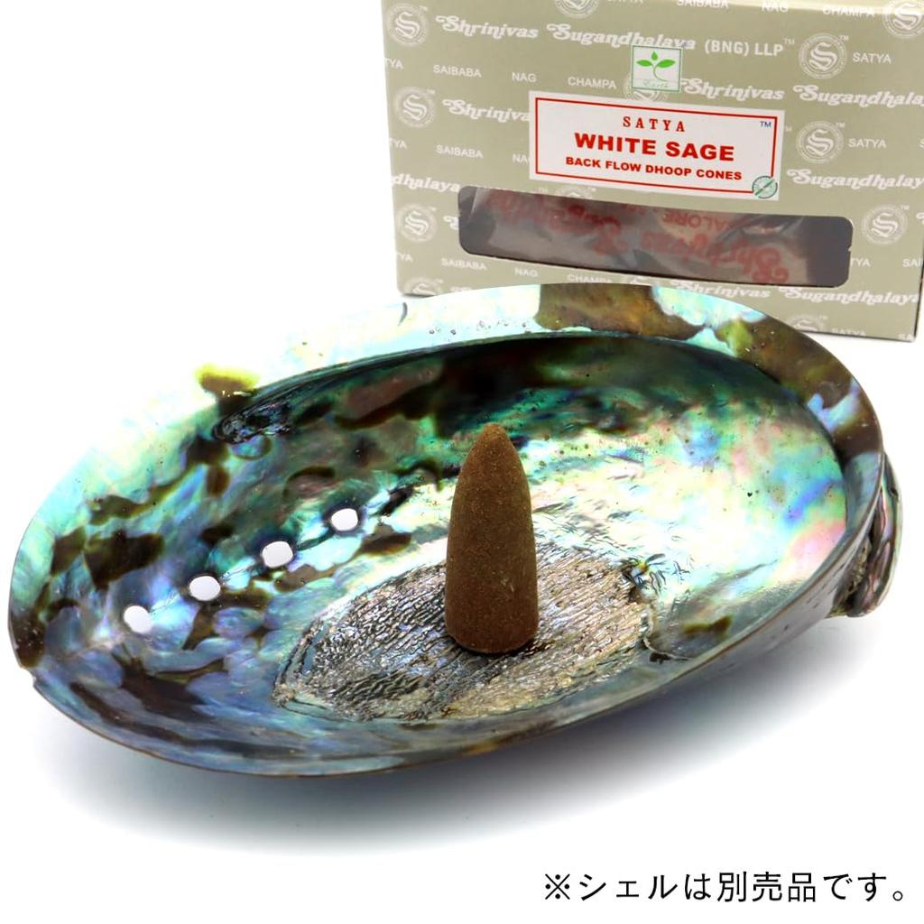 White Sage Backflow 1 Box SATYA BACKFLOW DHOOP Cone Room Gift Item Incense, Incense, (24 pieces), CONES, Type, Burning, Gift, Relaxation, Healing,