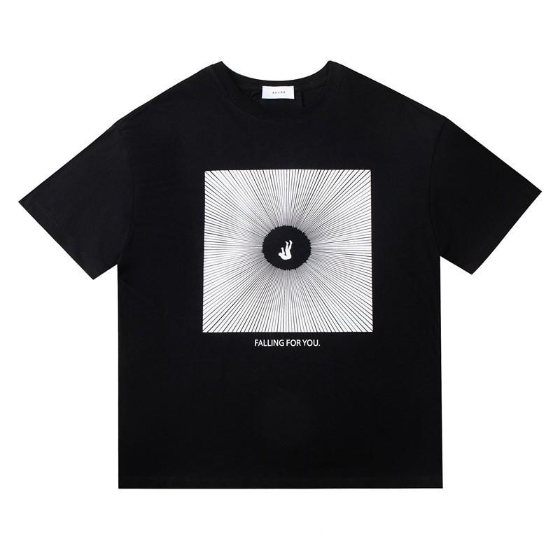 High Street Oversize Couple T-Shirt American Streetwear Print YYZP RHUDE Short Sleeve Tee Teens