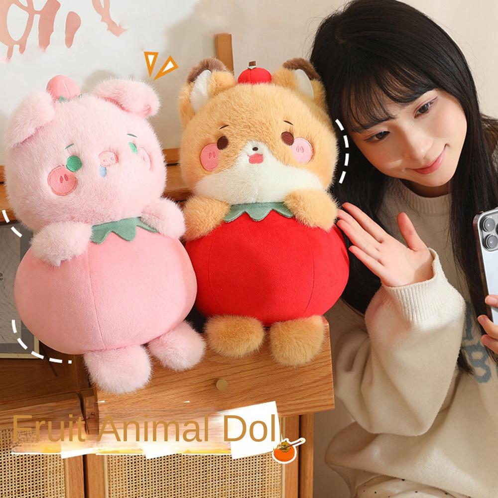 Pig Fruit Animal Plush Toy Cartoon Rabbit Stuffed Doll Pumpkin Capybara Plush Doll Christmas Gift