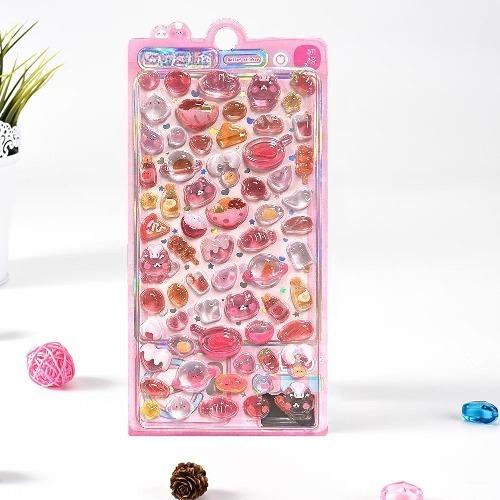 1 buc. Drăguț Desen Animat Familie Fantome Autocolante Relief 3D Distractive Jelly Transparente Decorațiuni pentru Huse de Telefon Copii DIY Autocolant Cristal