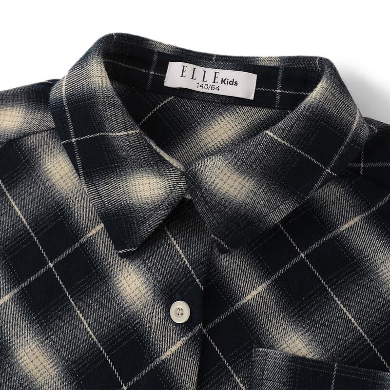 ELLE KIDS Girls' Classic Plaid Long Sleeve Shirt