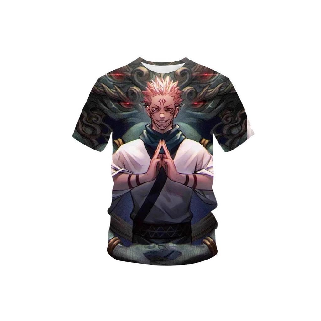 Jujutsu Kaisen Summer Men's Retro Temperament T-Shirt Simple Printed Ryomen Sukuna Short Sleeve T Shirts Outdoor Fitness Breathable T Shirt Tops
