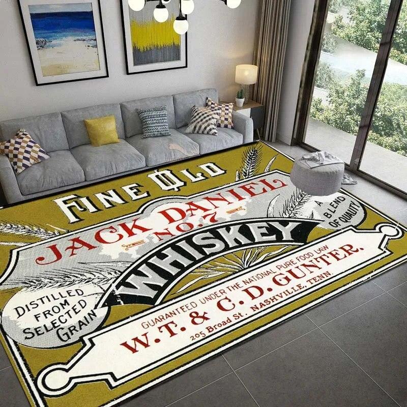 

Коврик БОЛЬШОГО РАЗМЕРА с логотипом виски, современный бар, гостиная, спальня, коврик, мягкий ковер большой площади, прикроватный нескользящий коврик