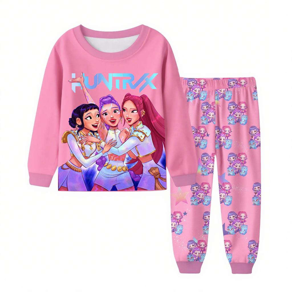 Children's Fashion Suit Skirt Round Neck Long Sleeve Top Pants