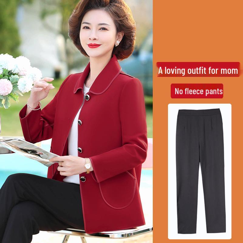 Hengyuanxiang Women's Plus Size Spring/Autumn Jacket for Middle-Aged & Elderly – Fashionable Outerwear