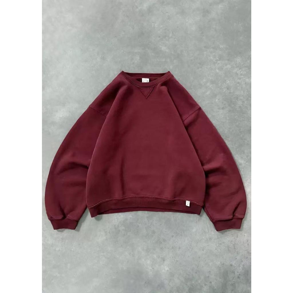 New Simple Pullover Fashion Harajuku Streetwear Solid Color O-Neck Hoodie Loose Casual Tops