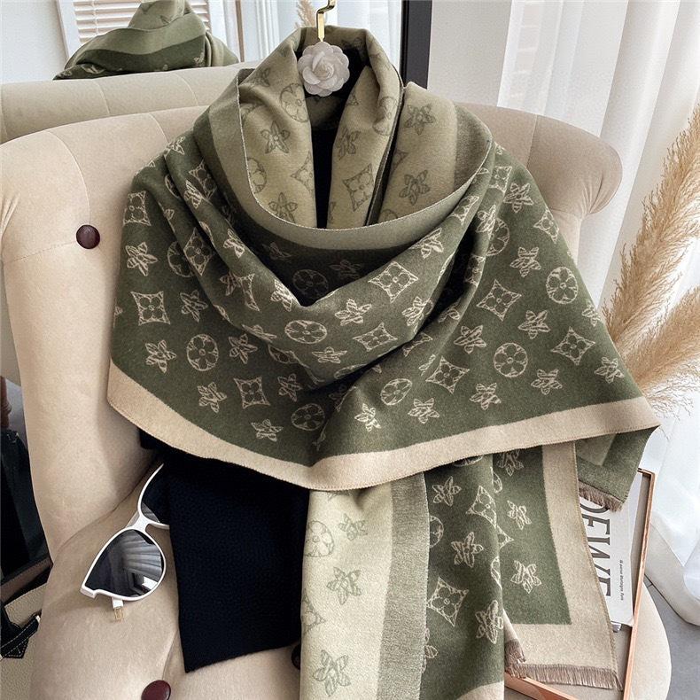 Light Luxury High-End Air Conditioner Shawl With Women'S Imitation Cashmere Jacquard Scarf Versatile Fringed Warm Scarf
