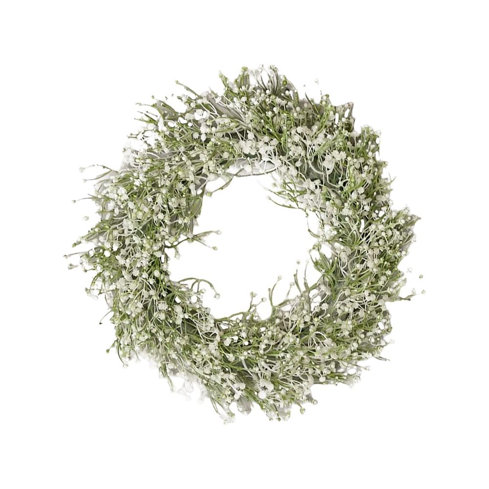 Gypsophila Artificial Plants Wreath DIY Simulated Garland Non-fading Door Hanging Decor Gift 40cm for Wall Door Fireplace Garden