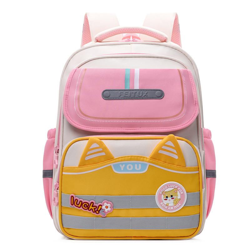 Fashionable Lightweight Backpack For Elementary Students Cute Nylon Cartoon Design