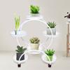 Stylish White Iron 6-Tier Plant Stand with Wheels, for Indoor Outdoor Use - Patio, Garden, Living Room, Balcony, Bedroom Decor