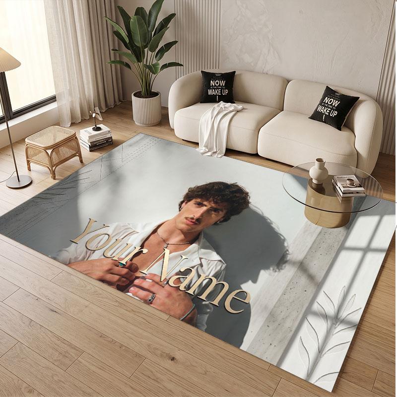 Custom Name Crystal Velvet Rug,Benson Boone Comfortable Anti Slip Floor Mat For Room Decoration